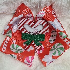 Christmas candy jumbo hair bow